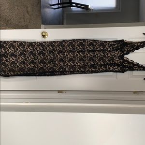 Floor length black/tan evening/cocktail dress